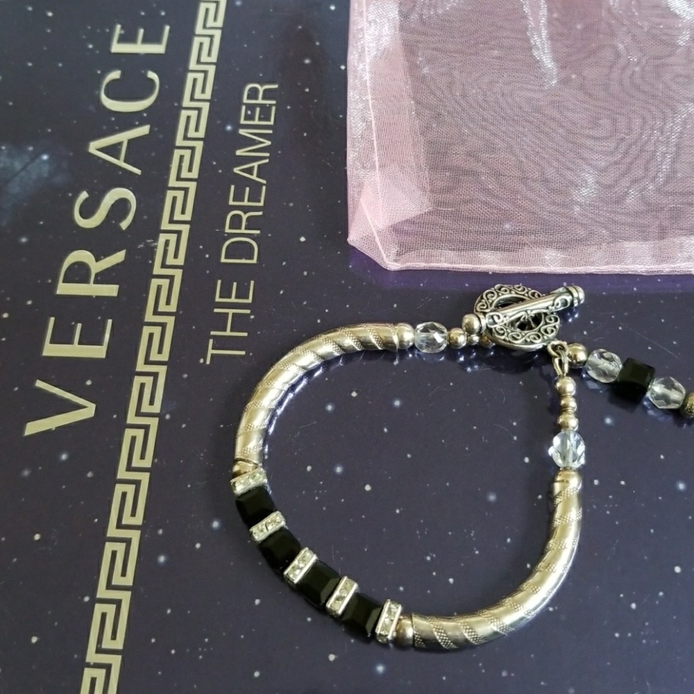 Austrian Crystal and Silvertone Bracelet